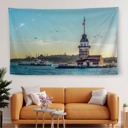 Kızkulesi Dekoratif Kanvas Duvar Örtüsü-Halısı-6512