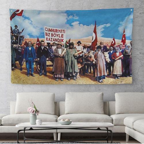 Biz Cumhuriyeti Böyle Kazandık Duvar Örtüsü-Halısı-6573