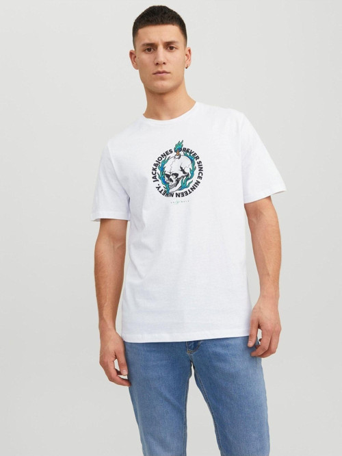 Crown Skull Tee Ss Crew Neck Erkek Beyaz Tshirt - 12232656-01