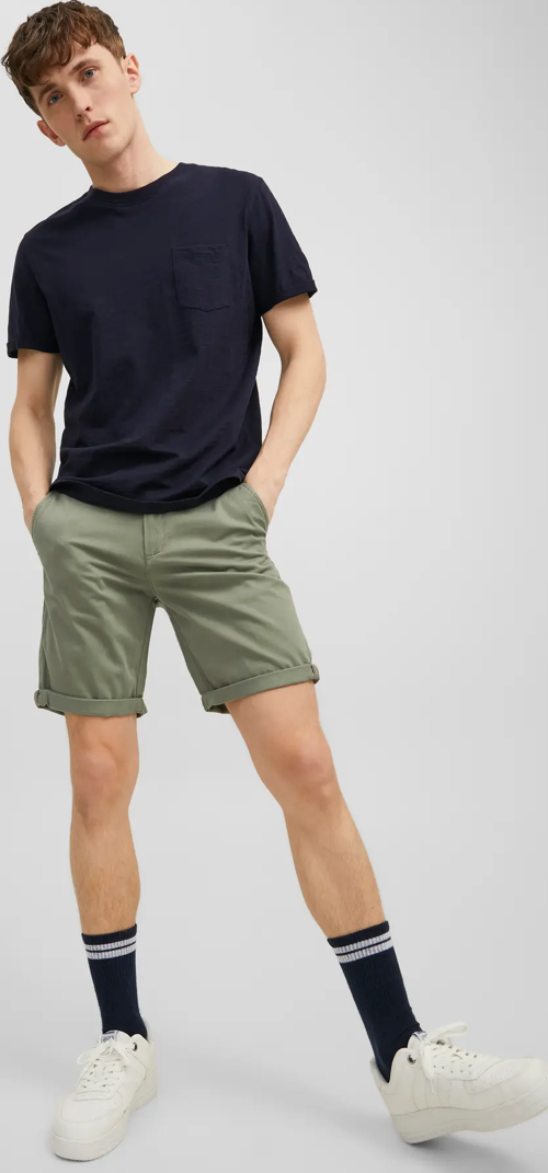 Erkek Regular Fit Haki Chino Şort - 12165604