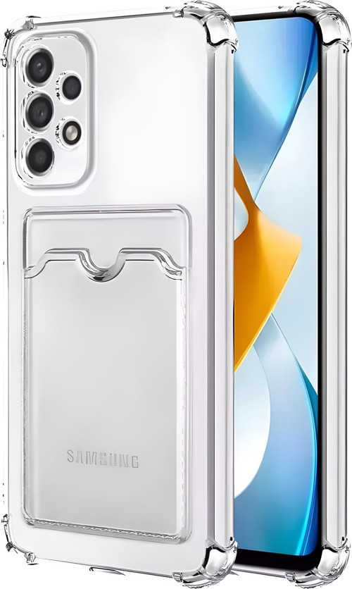 Samsung Galaxy A32 Uyumlu Kamera Korumalı Kartlıklı Köşeleri Airbag Tasarımlı Darbe Önleyici Şeffaf Silikon Kılıf
