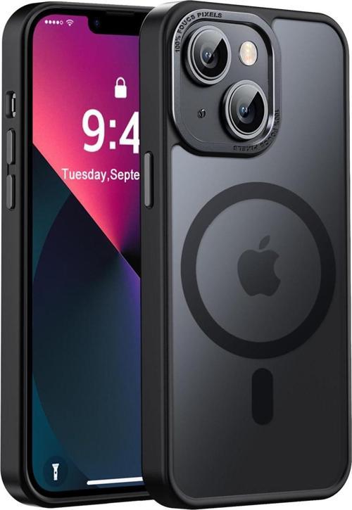 iPhone 14 Uyumlu Kamera Korumalı Magsafe Wireless Şarj Özellikli Mat Silikon Kılıf