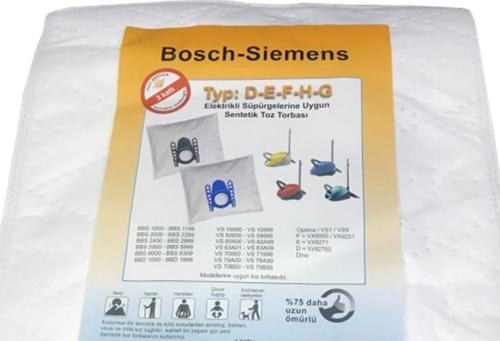 - Siemens Type: D-E-F-H-G Süpürge Torbası 5 Adet