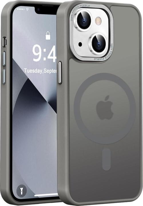 iPhone 14 Uyumlu Kamera Korumalı Magsafe Wireless Şarj Özellikli Mat Silikon Kılıf