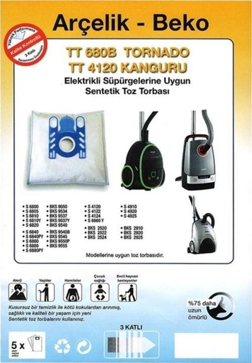 Orbital S 6800 Uyumlu Süpürge Bez Toz Torbası 25 Adet Standart