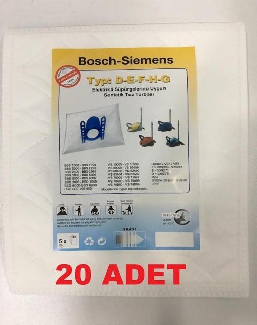 -Siemens-Profilo-Elektrik Süpürge Bez Toz Torbası (20 Adet) (163376873)