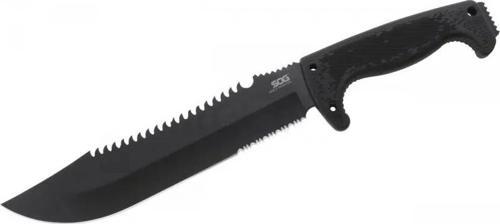 F03t Kamp Tırtıklı Testereli Outdoor Pala / Bıçak 39 Cm - Kauçuk Saplı