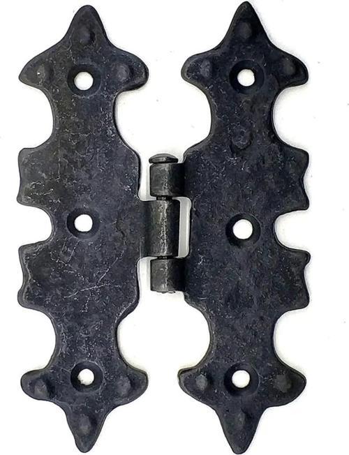 Antika Tarz Dekoratif Pirinç Lale Menteşe - 104x77 Mm, Oksit