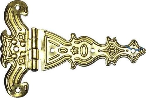 Dekoratif, Sac Tek Kuyruklu Menteşe - 69x102 Mm, Büyük, Sarı, 1 Adet