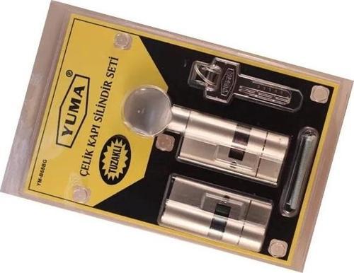 68mm Mandallı Çelik Kapı Tuzaklı Barel Seti - Sarı