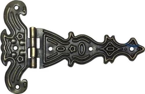 Dekoratif, Sac Tek Kuyruklu Menteşe - 69x102 Mm, Büyük, Antik, 100 Adet
