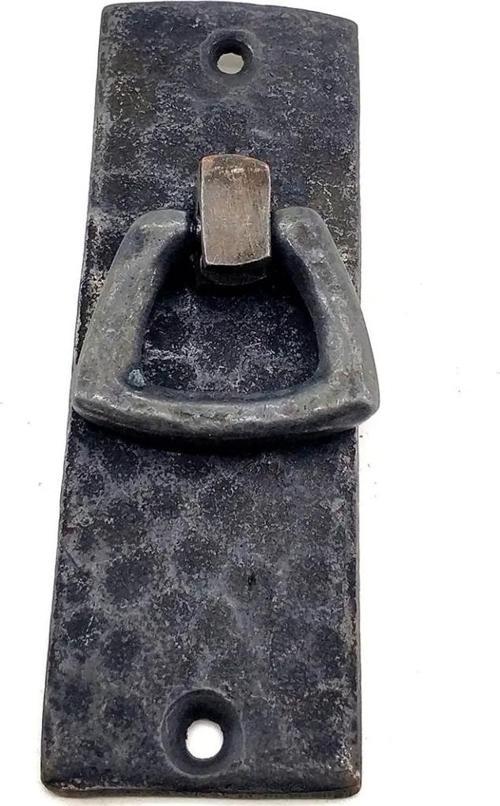 Antika Tarz Dekoratif Pirinç Dik Dövme Mobilya Kulbu - 90x31 Mm, Oksit