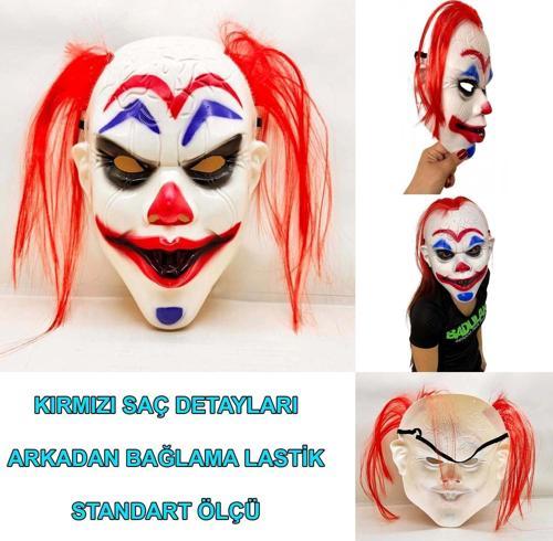Kızıl Saçlı Joker Palyaço Maskesi