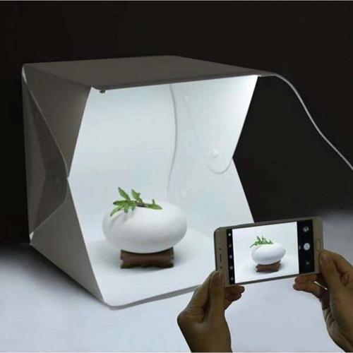 20 X 20 Cm Profesyonel Stüdyo Led Işıklı Çift Sıra Ürün Fotoğraf Çekim Çadırı