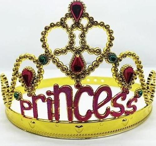 Prenses Yazılı Altın Renk Ayarlanabilir Parti Tacı 60 Cm
