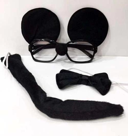 Mickey Mouse Gözlüğü Papyonu Kuyruğu Seti