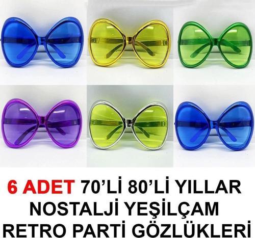 70li 80li Yıllar Nostalji Yeşilçam Retro Parti Gözlükleri 6 Adet