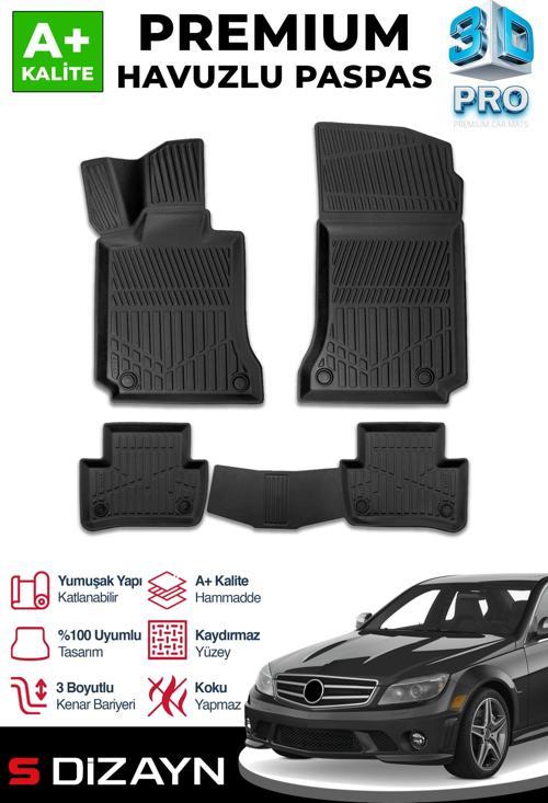 Mercedes C Serisi W204 3D Pro Havuzlu Paspas 2007-2014 A+ Kalite