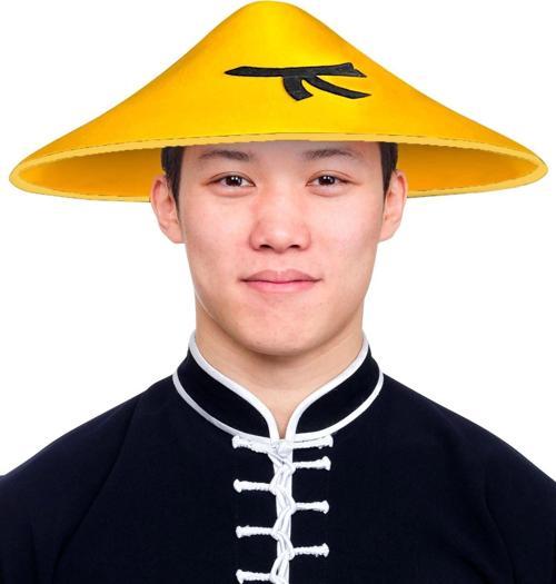 Uzak Doğu Asyalı Çin Japon Şapkası Sarı Renk