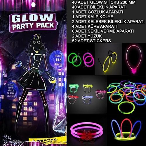 Glow Parti Seti 152 Parçalık Lüks Glow  Kostüm Seti