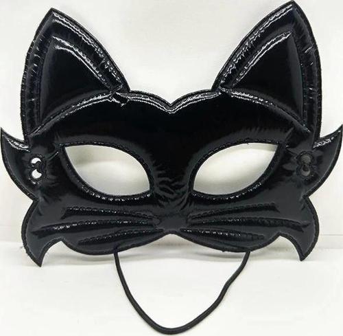 Siyah Renk Kumaş Malzemeden İmal Eva Kedi Maskesi 19x15 Cm