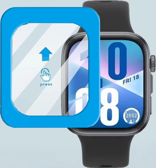 Huawei Watch Fit 4 Pro İle Uyumlu Kolay Takılabilir Takma Aparatlı Temperli Cam Ekran Koruyucu