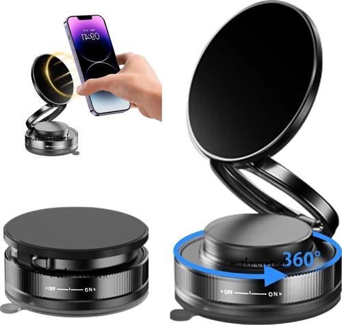 Metalik Magsafe Telefon Tutucu Tüm Yüzeylerle Uyumlu Vakumlu 360 Dönen Oynar Başlık