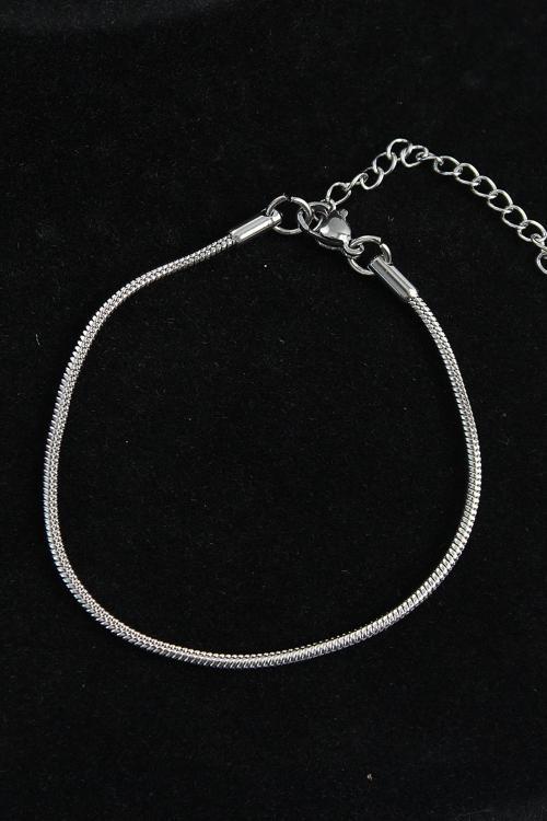 Çelik Oval İtalyan Model Gümüş Renk Erkek Bileklik
