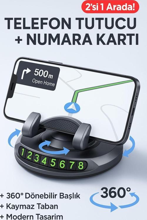 Park Numarası Gösterge Ünitesi ve 360 Derece Dönen Telefon Tutucu
