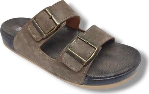 25901-25 Deri Çift Bant Anatomik Erkek Terlik