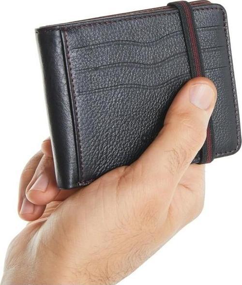 Siyah Hakiki Deri Erkek Kartlık 755