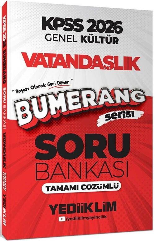 Yediiklim 2026 KPSS Vatandaşlık Bumerang Soru Bankası Çözümlü