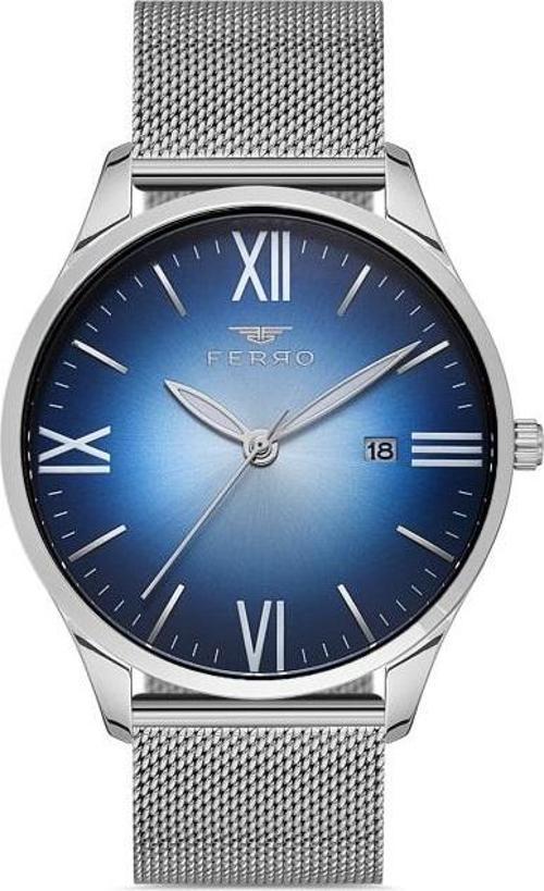 F11212C-A3 Quartz Hasır Gri Mavi Kadran 44 mm Erkek Kol Saati
