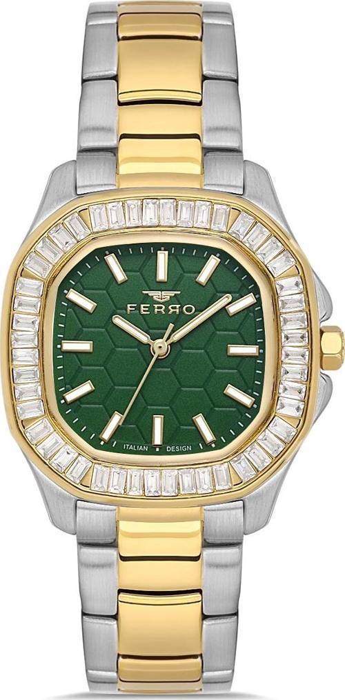 FL43008A-D6 Quartz Çelik Altın/Gri Yeşil Kadran 31 mm Kadın Kol Saati