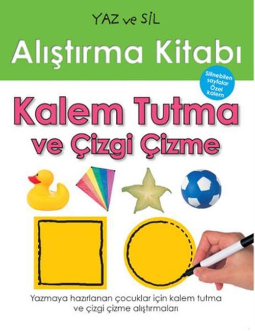 Yaz ve Sil Alıştırma Kitabı - Kalem Tutma ve Çizgi Çizme