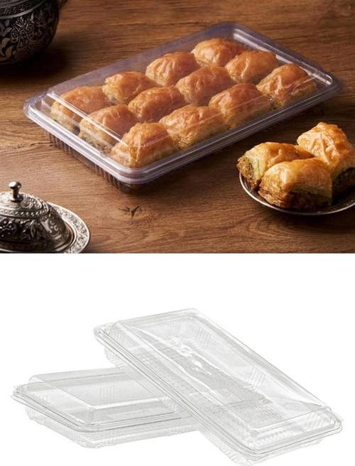 Plastik Kapaklı Sızdırmaz Baklava Kabı Saklama Kutusu 500cc 25 Adet
