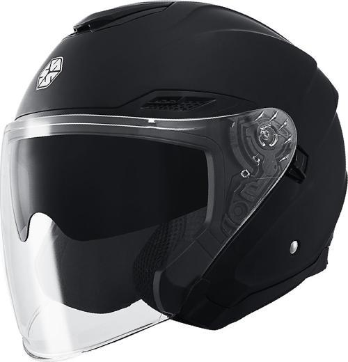 Motosiklet Yarım Açık Kask Güneş Vizörlü Motor Kask Mat Black