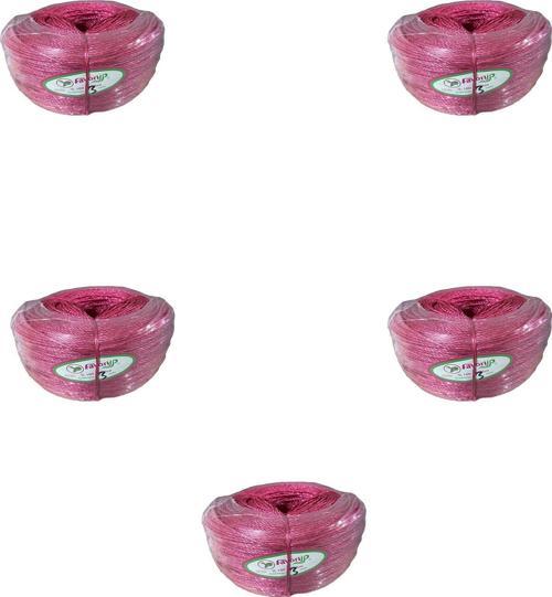 İp Halat FH03 PP Naylon Burgulu Örgü Çamaşır İpi - Pembe - 100 Metre - 5 Adet