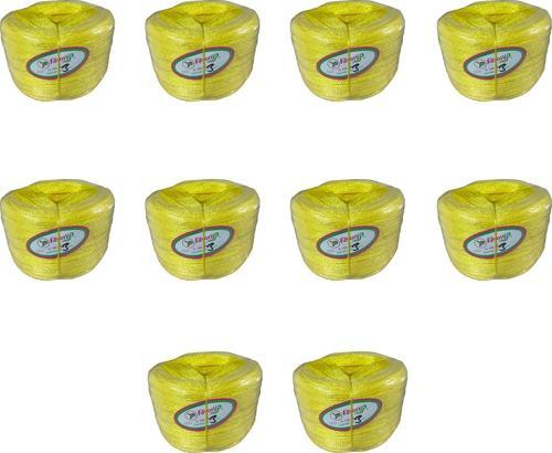 İp Halat FH03 PP Naylon Burgulu Örgü Çamaşır İpi - Sarı - 100 Metre - 10 Adet