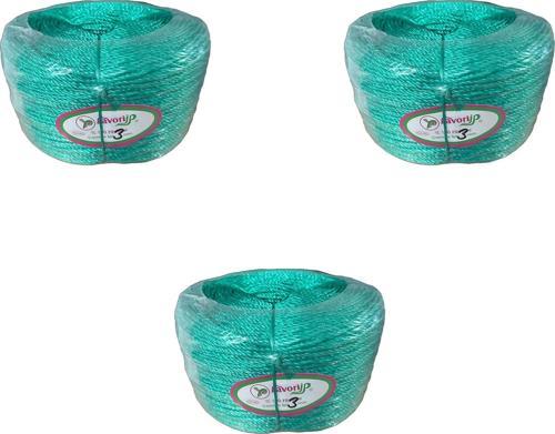 İp Halat FH03 PP Naylon Burgulu Örgü Çamaşır İpi - Yeşil - 100 Metre - 3 Adet