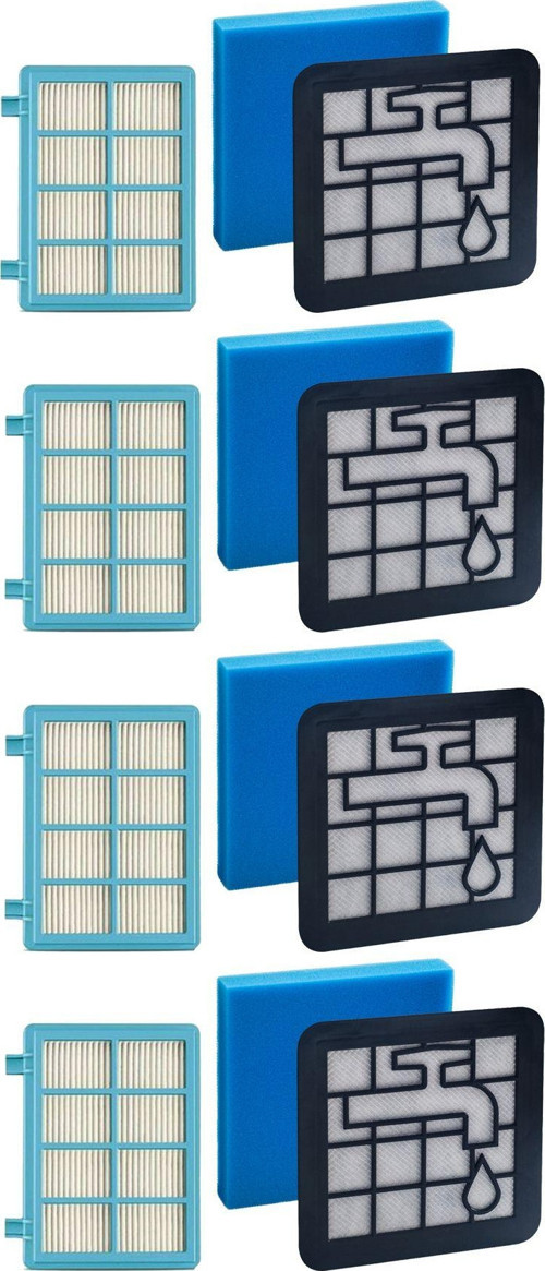 Philips FC 9351 Uyumlu 4'lü Süpürge Hepa Filtre Takımı 12'li Set A++
