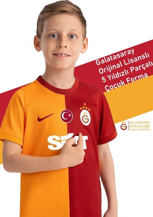 Orijinal Lisanslı 23-24 5 Yıldızlı Parçalı Sarı Kırmızı Çocuk Forma