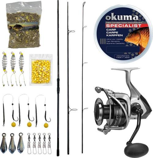 YekOutdoor Profesyonel Göl Oltası Seti Prologic C-Series 13FT 390cm 3 Parça&Okuma Tomcat TMC-8000 6+1bb Olta Makinesi