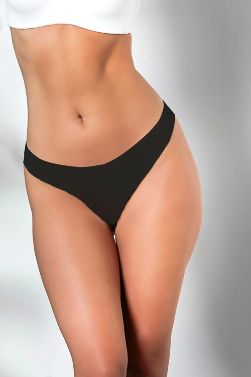 3'LÜ PAKET DİKİŞSİZ, İZ YAPMAZ, LAZER KESİM, STRİNG KÜLOT SİYAH (21262)