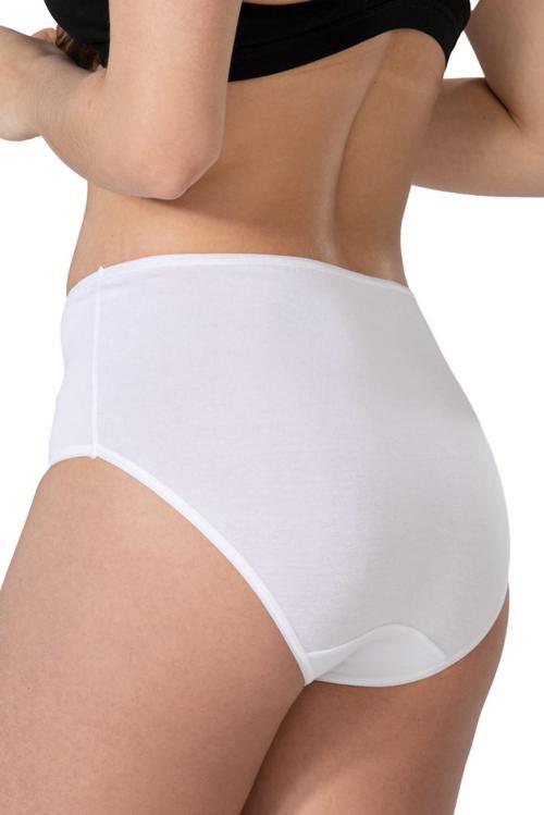 BEYAZ    Cotton Yüksekbel Dantelli Külot