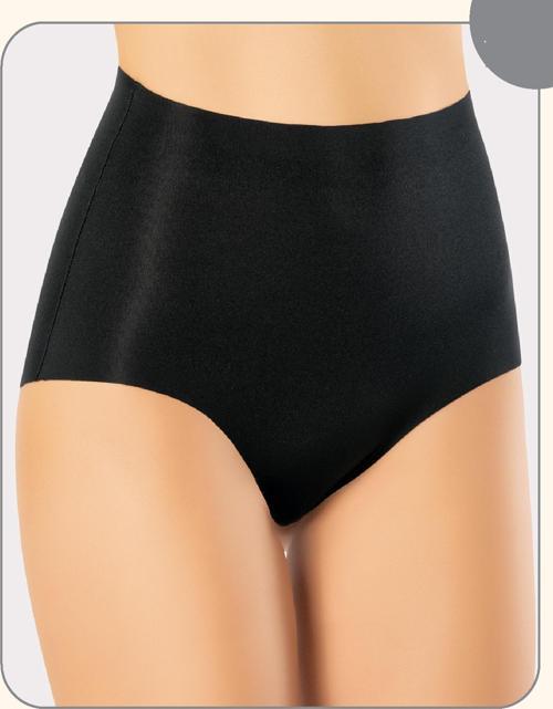 Siyah Lazer Kesim Yüksek Bel Bato Slip