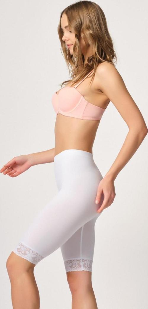 BEYAZ   Soft Uzun Paça Dantel Boxer