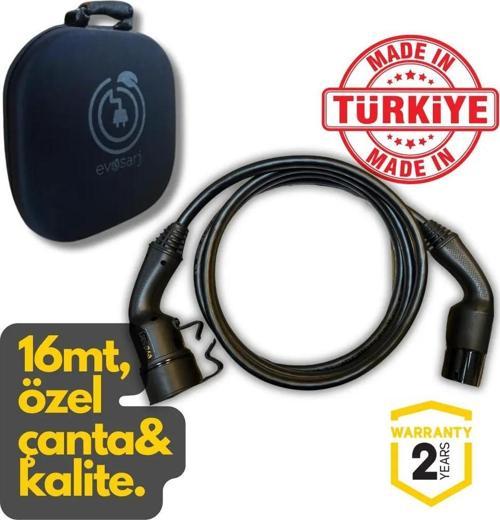 Elektrikli Araç Şarj Ara Kablosı 16MT Tip 2, 32A-22KW