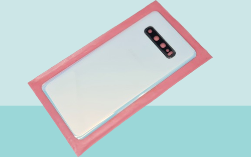 - Samsung Galaxy S10 PLUS Arka Kapak Batarya Kapağı (Cam Full Lensli) - BEYAZ