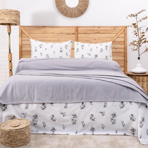 Home Hera Çift Kişilik Pike Takımı 4 Parça-Gri